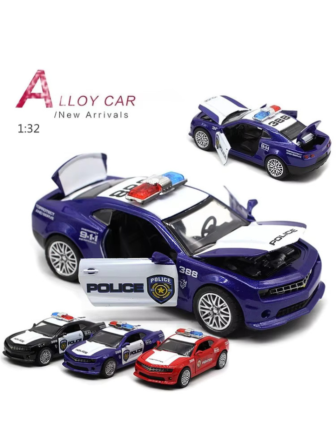 MINI AUTO Camaro Sportwagen, Modellauto, 1:32, Metall, Polizei, Feuerwehr - Bild 4