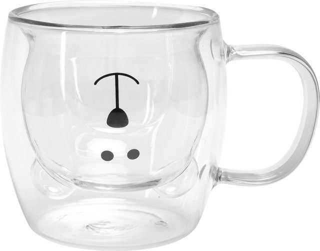 Bärenförmige doppelwandige Glastasse von mfySpace, transparent, 250 ml - Bild 1