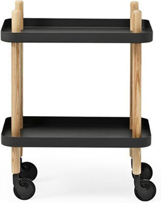 Normann Copenhagen Block Table Beistellwagen aus Stahl und Esche in Schwarz mit Rollen - Bild 1