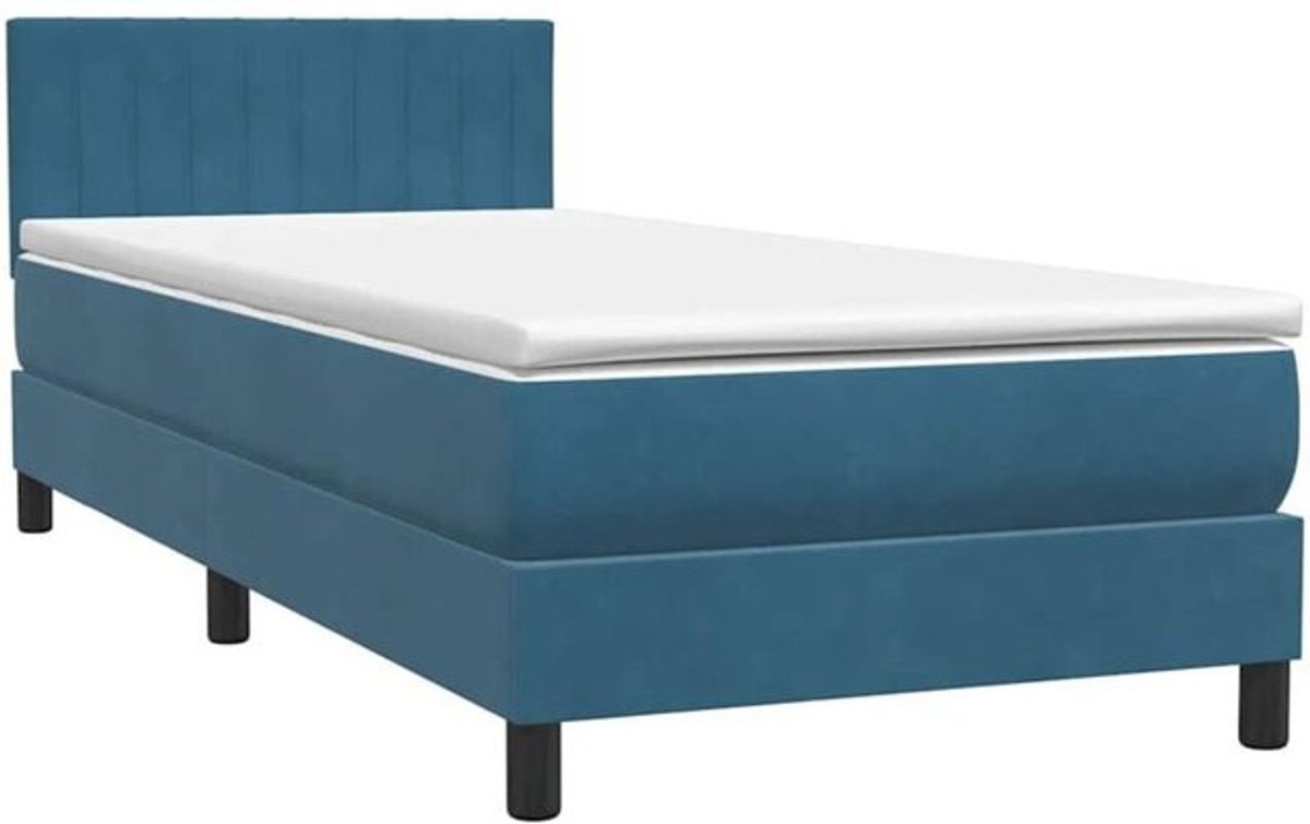 vidaxl Boxspringbett mit Matratze in Blau aus Samt, B/T/H: 80 x 220 x 78 cm - Bild 1