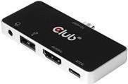 Club3D 4-in-1 USB-C Dockingstation mit HDMI, USB-C Power Delivery und 3,5 mm Klinke in Schwarz - Bild 1