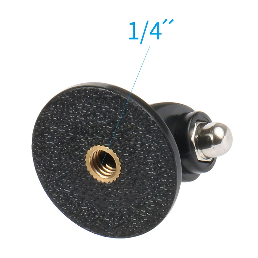 Mini-Stativ-Montageadapter mit M5-Schraube für GoPro 13, Insta360 Go und OSMO Action-Kameras, 1/4 Einbeinstativ-Halterung und Selfie-Stick-Montage, Schwarz - Bild 2