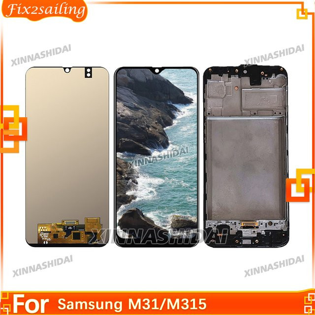 Samsung Galaxy M31 M315 M315F LCD-Display mit Touchscreen-Digitizer-Baugruppe und Rahmen in Schwarz - Bild 1