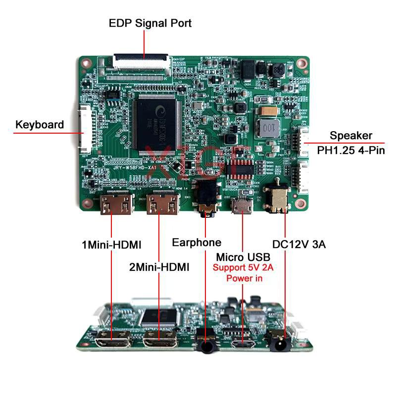 Matrix-Controller-Board DIY-Kit für LP133WF1 LP133WF2 LP133WF7 LP133WF4 Laptop-Displays mit 1920x1080 Auflösung, 2 Mini-HDMI und EDP-30 Pin, Farbe: Grün - Bild 2