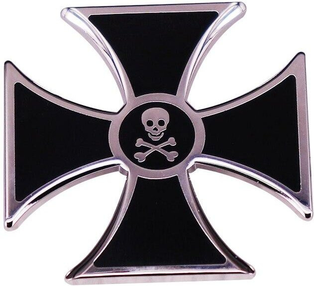 Lucky Star Jewelry Brosche, Eisernes Kreuz Abzeichen, Tod Skelett - Bild 1