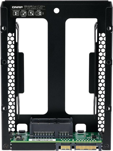 QNAP QDA-A2AR Internes RAID-Gehäuse in Schwarz für 2 x 2,5 Zoll SATA 6Gb/s mit RAID 0, 1 und JBOD Unterstützung - Bild 1