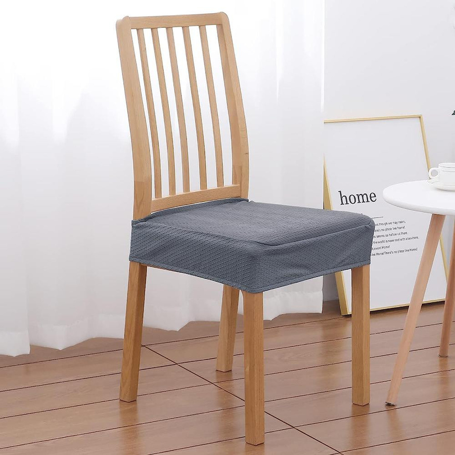 Wasserdichter Sitzbezug für Esszimmerstühle von BRHUIXUE aus Stretch-Jacquard in Braun, 1 Stück - Bild 3