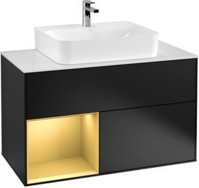 V&B Waschtischunterschrank Finion 100 Wandbeleuchtung in Weiß lackiert B/T/H: 100 x 50,1 x 50,1 cm - Bild 1