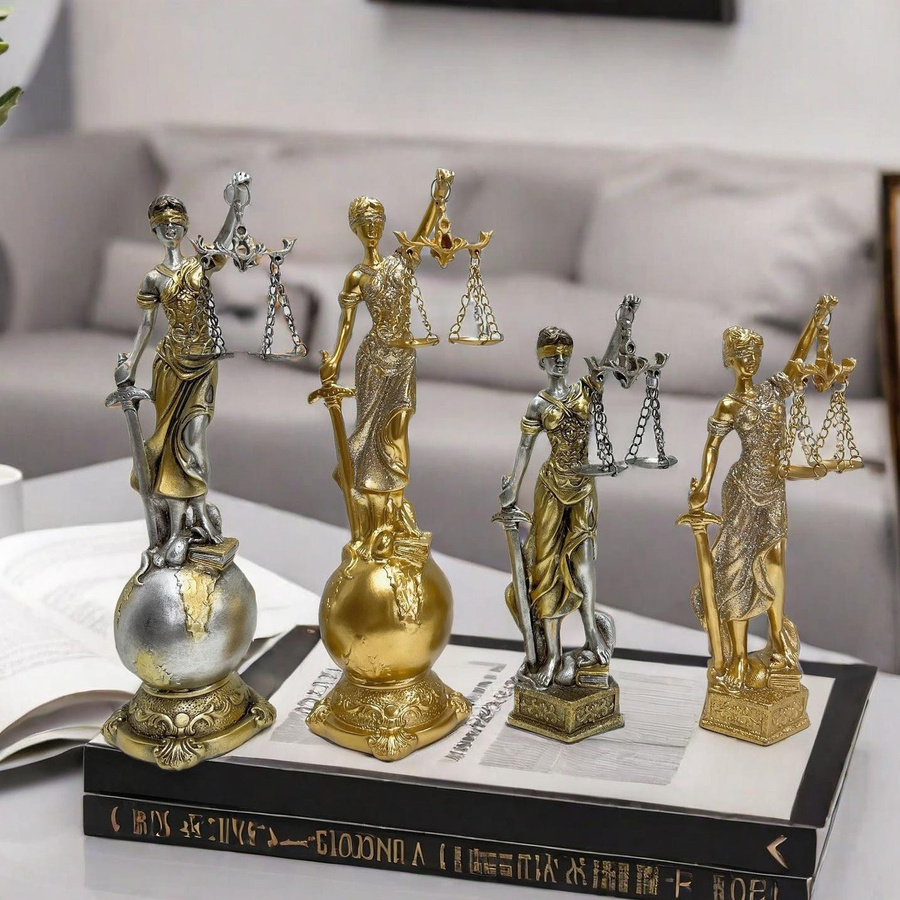 Yiran Furniture Moderne Göttin des Reichtums Statue aus Harz in Gold oder Silber als Tischdeko und Geschenk - Bild 2