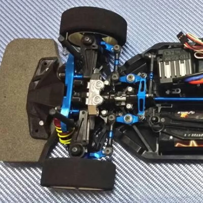 Tamiya Einstellbare Lenkung Krawatte Link Zugstange Gestänge, Zubehör, Blau, Metall - Bild 2