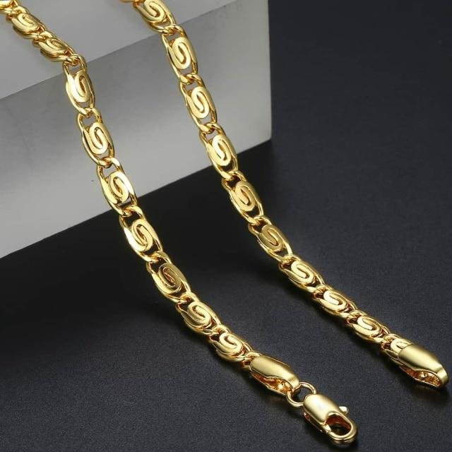 Allbestart Halskette, Edelstahl, Gold gefüllt, 60 cm, Unisex - Bild 1