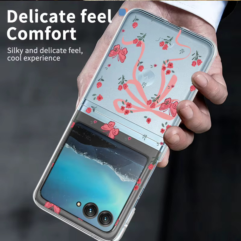 Transparente Handyhülle mit Rosen-Blumen-Design für Motorola Razr 50, Razr 40 Ultra und Razr 40 aus stoßfestem PC - Bild 4