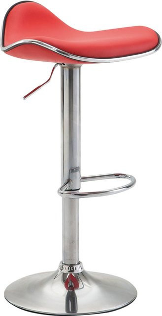 TPFLiving Barhocker Shangrila mit Kunstleder in Rot und Metallgestell in Chromoptik - Bild 1