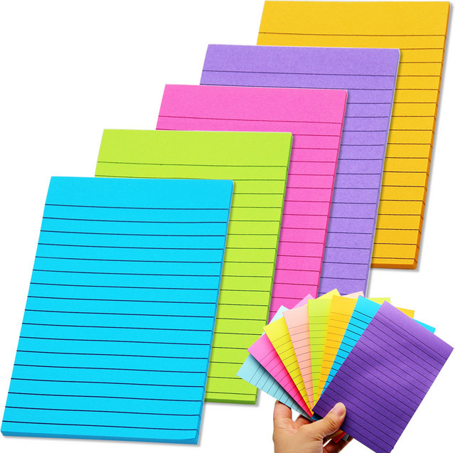 LOLEDE Haftnotizen Set mit Linien in 8 Farben, 45 Blatt pro Block, Kawaii Lesezeichen und Notizblock für dein Notizbuch - Bild 1