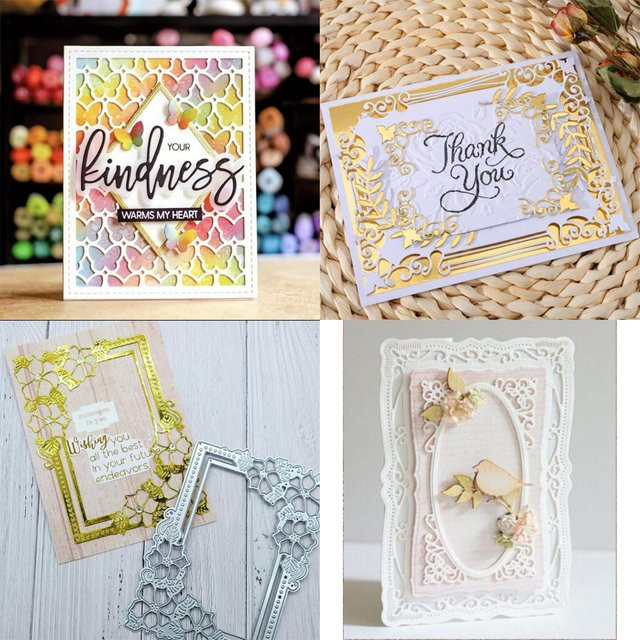 Metall-Stanzform mit rechteckigem Rahmen für Scrapbooking und DIY-Bastelarbeiten - Bild 1