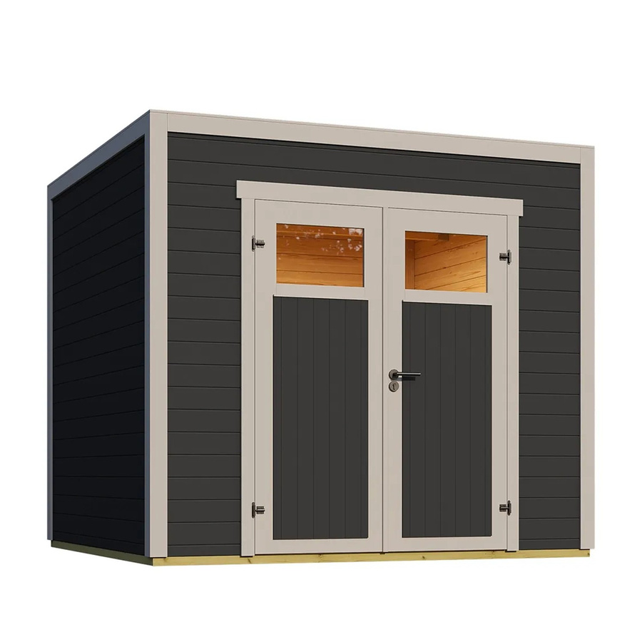 Weka Gartenhaus Batu 1,5 Log Cabin mit Flachdach in Dark Grey, B/T: 250 x 200 cm - Bild 2