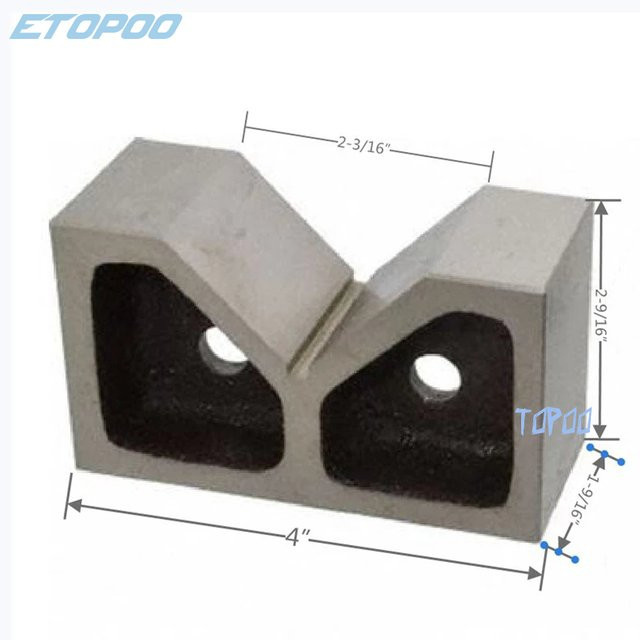 ETOPOO V-Block aus Gusseisen Typ B, 90 Grad Messgerät, Grau, 4 Zoll - Bild 1