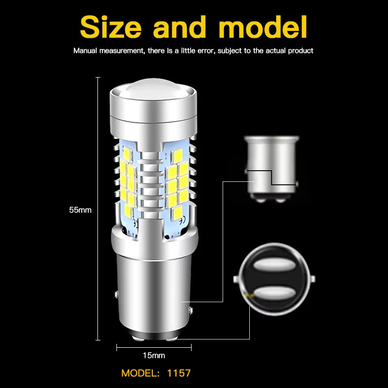 APMATAUTO 2er Set LED-Lampen 1157 BAY15D P21W/5W 7528 12499 in Weiß und Silber für Autolichter, Bremslichter, Nebelscheinwerfer, Rückfahrscheinwerfer und DRL - Bild 2