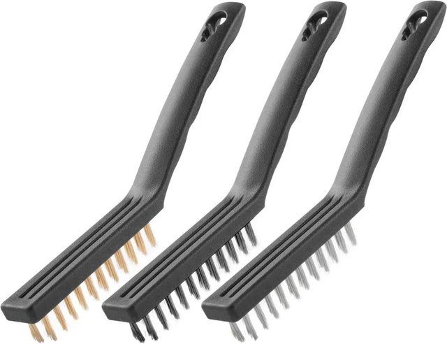 STAHLWERK Drahtbürsten Set 3-teilig, Durchmesser: 220 mm, Farbe: Schwarz - Bild 1