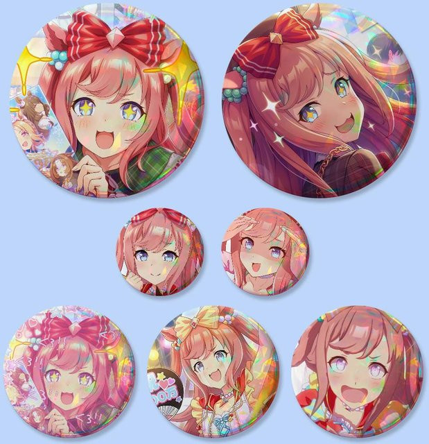 Agnes Digital Anime Umamusume Anstecknadel Bilibili Runde Cosplay Pin aus Metall in Multicolor, Durchmesser: 58 mm - Bild 1