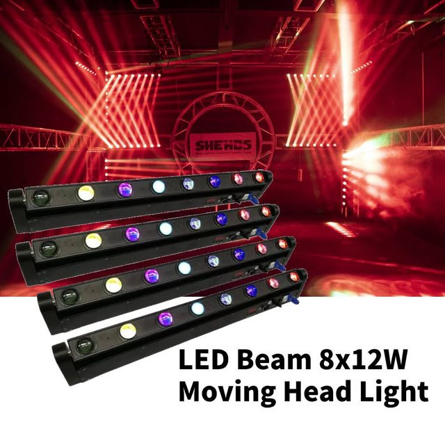 SHEHDS RGBW LED Moving Head Bar Bühnenbeleuchtung mit DMX512 für DJ, Disco und Nachtclub, Schwarz - Bild 1