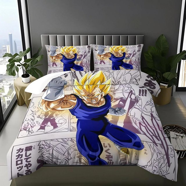 Binchi Fitness Anime Bettwäsche Set Dragon Ball mit Bettbezug und Kissenbezügen, Mehrfarbig, B: 228 cm, H: 264 cm - Bild 1