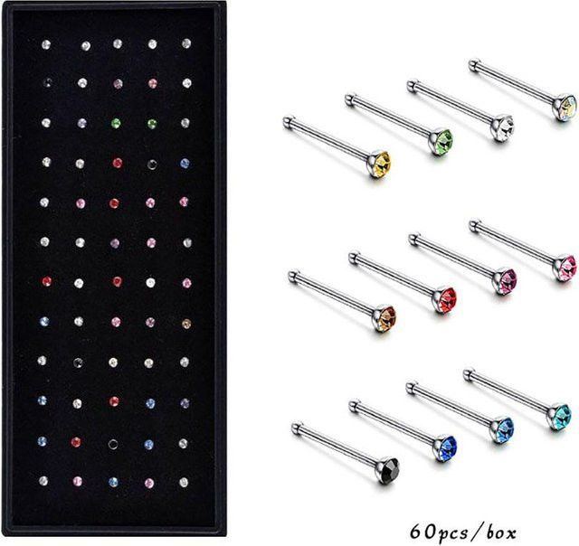 Skyfree Ohrstecker Nasenringe, Edelstahl, Silber, Unisex - Bild 1