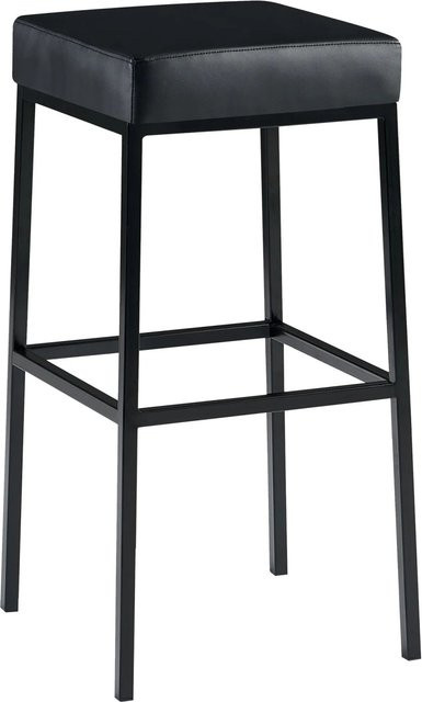 DELUKE Barhocker BIDAN aus Kunstleder in Schwarz, B/T/H: 37 x 37 x 78 cm - Bild 1
