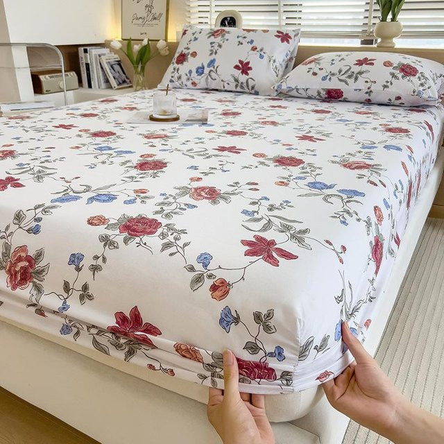 Spannbettlaken aus gewaschener Baumwolle für Single-Betten, B/B: 90 x 200 cm - Bild 1