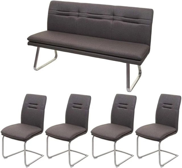 MCW Esszimmer-Set H70 Esszimmergruppe in Grau-Braun mit 160 cm Breite - Bild 1