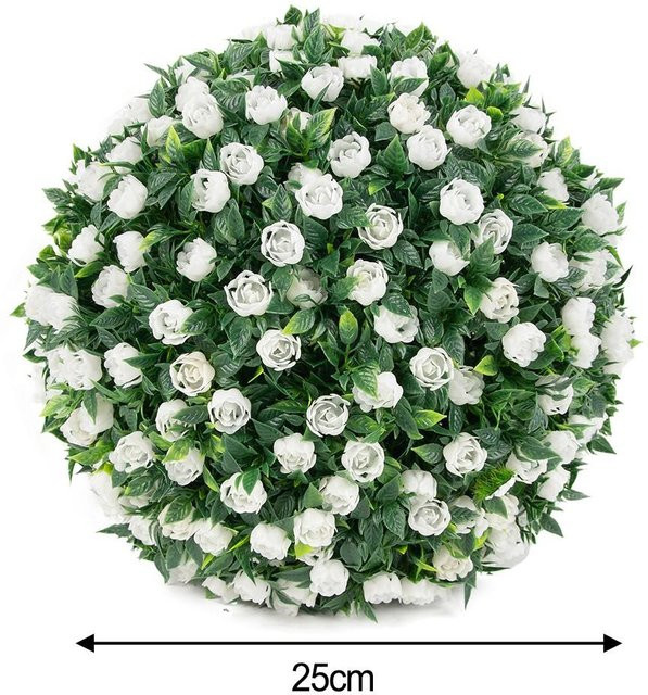 Star Garden Deko-Grasball in Kugelform mit Rosenblumen und Lavendel, Multicolor, Durchmesser: 25 cm - Bild 1