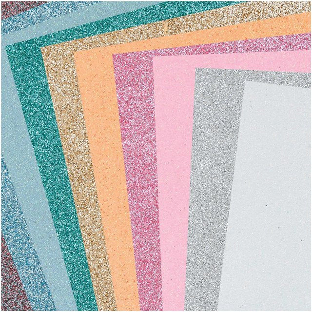 Rico Design Moosgummimix in 10 Pastell-Glitzerfarben, 2 mm Stärke, 20 x 30 cm - Bild 1