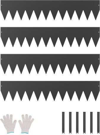 VEVOR Rasenkante aus Metall in Schwarz, 4er Pack, biegbare Beeteinfassung und Gartenpalisade, B/H/T: 101,6 x 20,3 x 0,15 cm - Bild 1