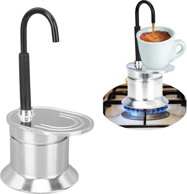 TOPINCN Moka Topf aus Aluminiumlegierung für italienischen Kaffee, Silber, 50 ml - Bild 1
