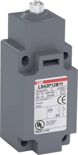 ABB LS43P12B11 Positionsschalter 10A mit Kuppenstößel in Grau IP65 - Bild 1