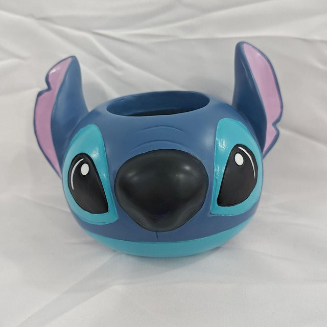 Stitch Cartoonfigur Blumentopf aus Harz in Blau für Schreibtisch und Innenräume - Bild 1