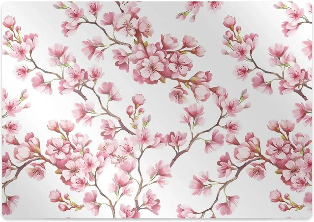 Tulup Bodenschutzmatte Kirschblüte in Rot, B/T: 140 x 100 cm, Bürostuhl Unterlage - Bild 1