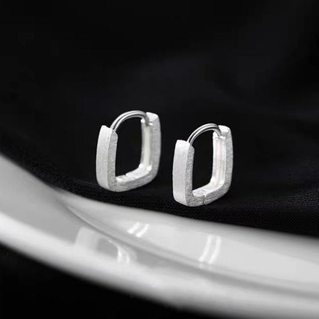 YULIN Creolen 925 Silber, Matt, Damen - Bild 1