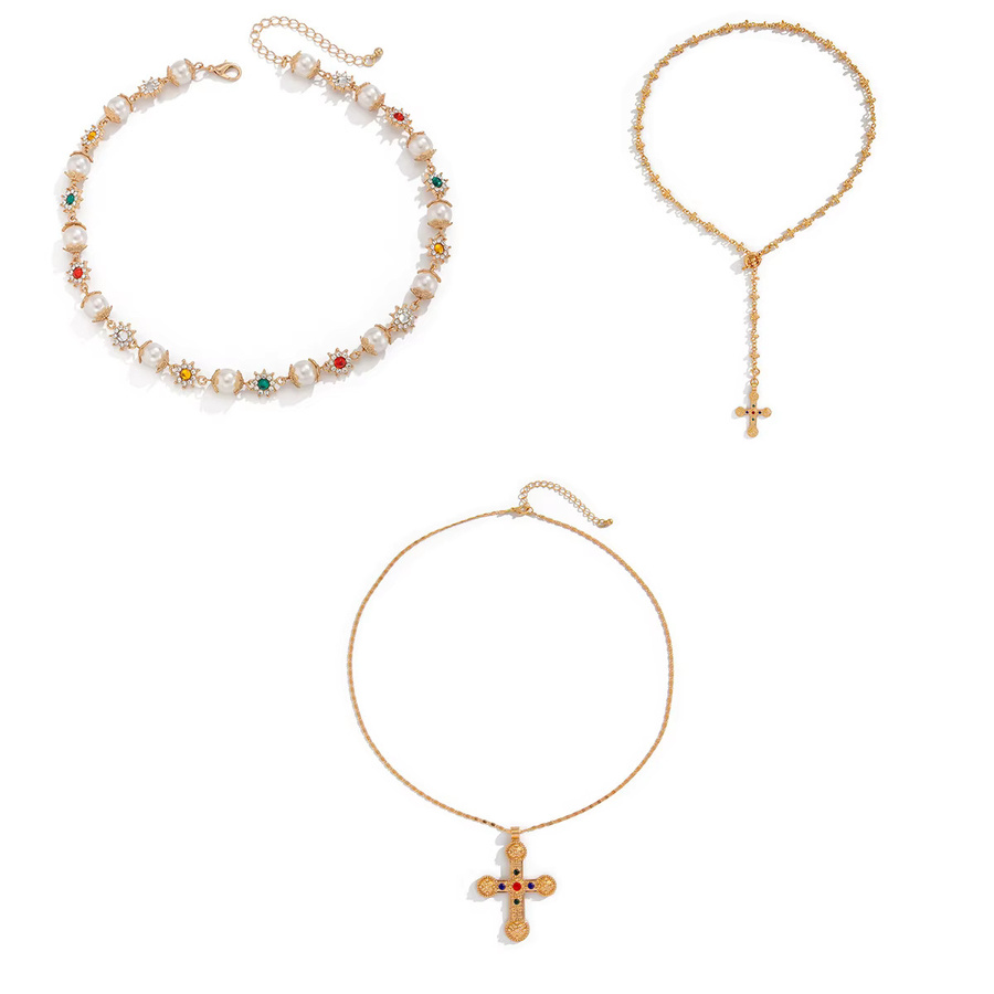 Ingemark Halskette, Perle, Kristall, Gold, Damen, Vintage - Bild 3