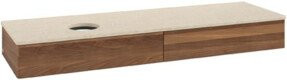 V&B Waschtischunterschrank Antao ohne Frontstruktur in Warm Walnut, Breite: 160 cm, Tiefe: 50 cm - Bild 1