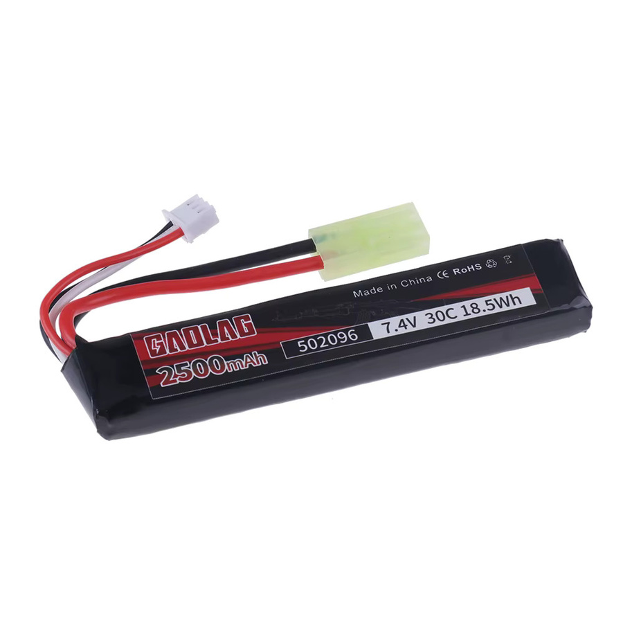 GAOLAG 2S Li-Ion Akku 7,4 V 2500 mAh 30C mit Tamiya Stecker in Schwarz für elektrische Airsoft BB Pistolen - Bild 2