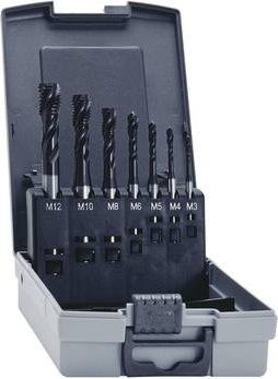 Eventus by Exact Maschinengewindebohrer-Set 7teilig metrisch M3 bis M12, Rechtsschneidend nach DIN 371 und DIN 376, Silber - Bild 1
