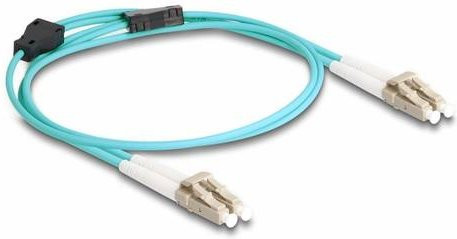 Delock 87907 Glasfaser LWL Anschlusskabel Aquablau, 1 m, 1x LC-Stecker auf 1x LC-Stecker, 50/125 µ Multimode OM3 - Bild 1