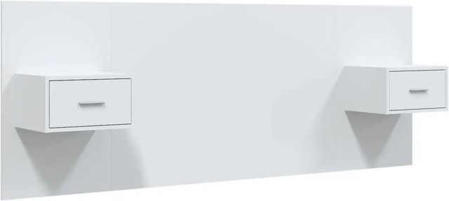 vidaXL Kopfteil mit zwei Nachttischen in Weiß aus Holzwerkstoff im klassischen Design - Bild 1