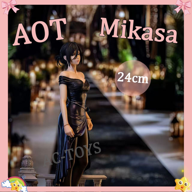 Bandai Attack on Titan Mikasa Ackerman Actionfigur, 24cm, Schwarz - Bild 1