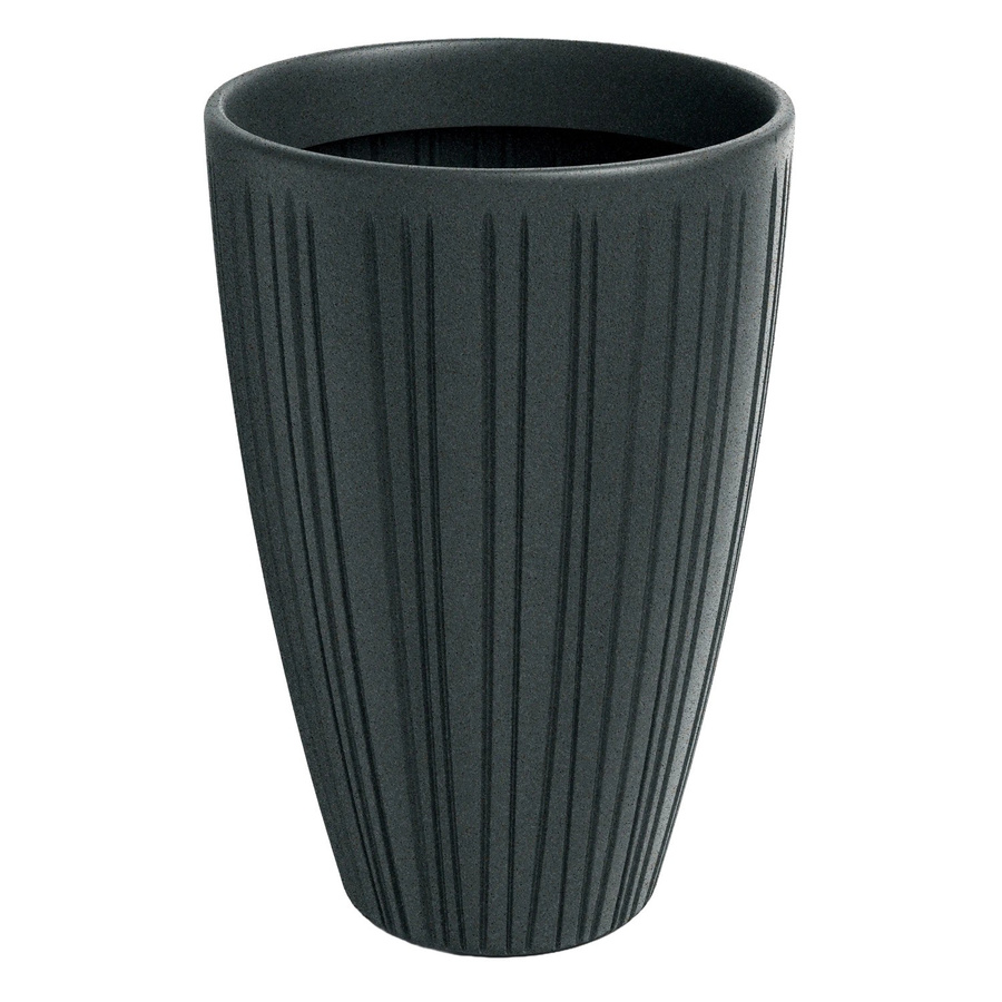 Prosperplast Blumentopf Fero Hoch mit Rippenstruktur in Blau-Grau, Höhe: 58 cm, Breite: 40 cm - Bild 2