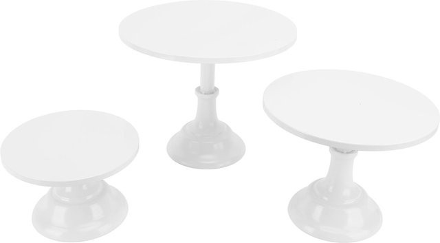 3-teiliges Kuchenständer-Set TOMTOP JMS aus Metall im europäischen Stil, rund, Farbe: Weiß/Gold - Bild 1