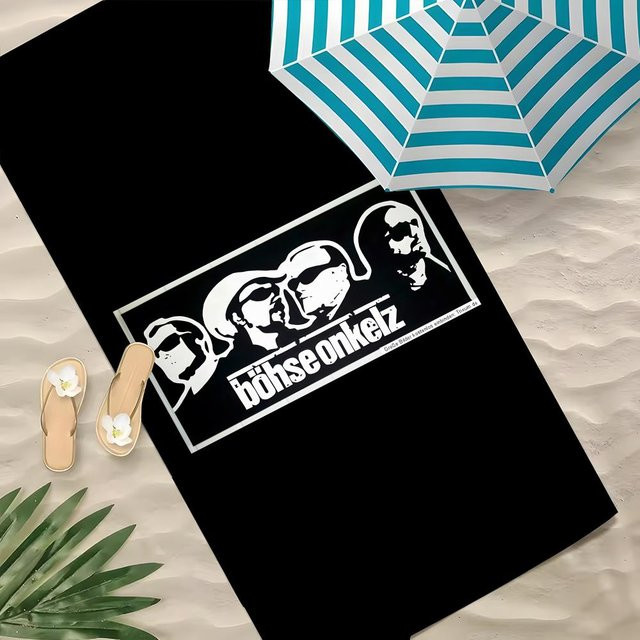 B-Bohse Onkelz Strandhandtuch aus Polyester, schwarz, sandfrei und schnelltrocknend, B/H: 100 x 50 cm - Bild 1