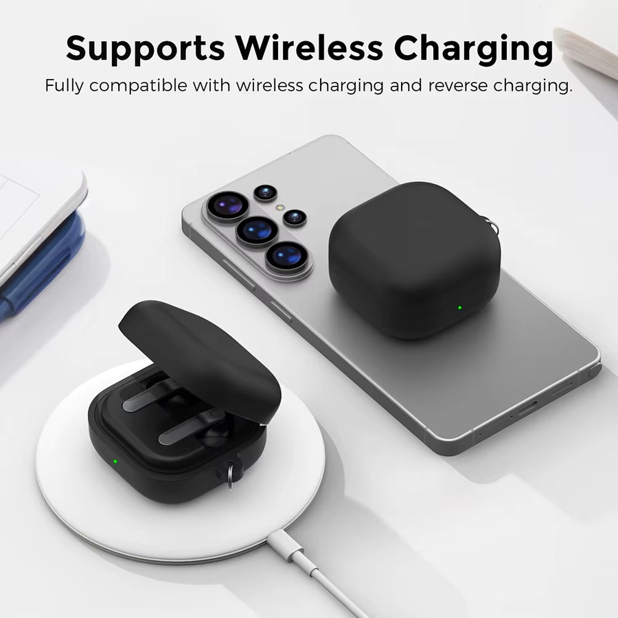 Silikon Kopfhörerhülle mit Haken für Samsung Galaxy Buds 4 Pro, transparent - Bild 4