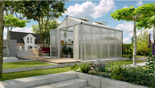 VITAVIA Gewächshaus Zeus Plus 10000 aus Aluminium in Silber, B/H/T: 195 x 197 x 131 cm - Bild 1